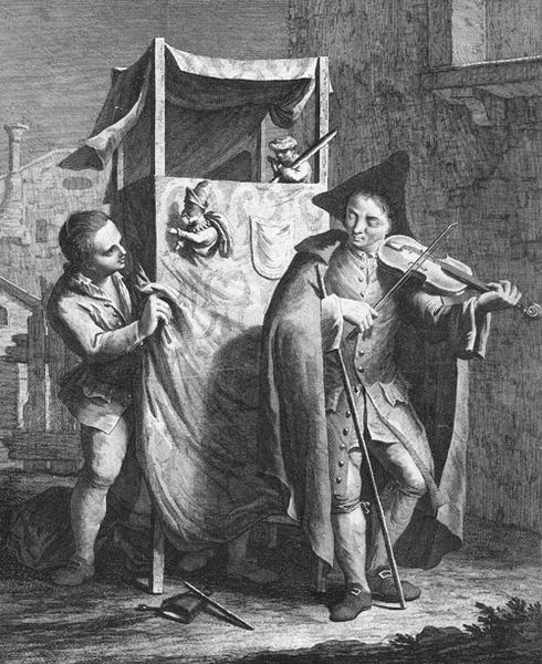 Théâtre de marionnettes vers 1770, en Italie